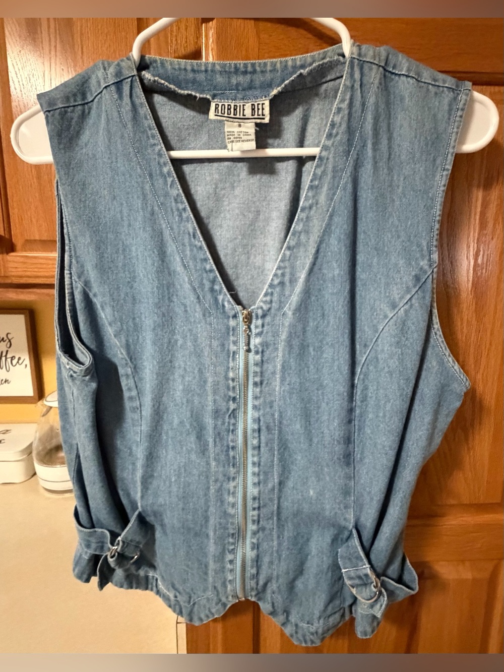 Light blue denim vest